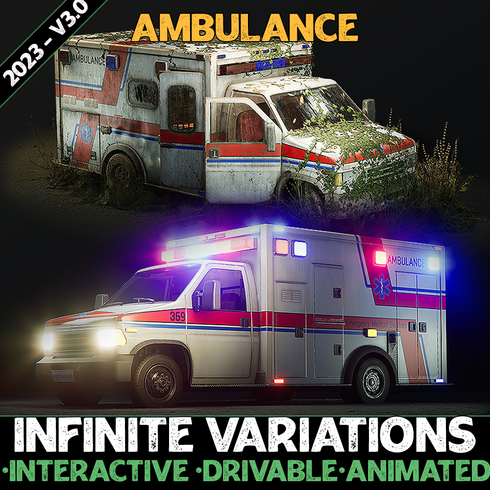 Vehicles - Ambulance - Premium - Drivable and Interactable