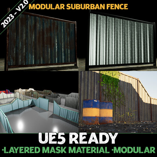 Props - Modular Suburban Metal Fence