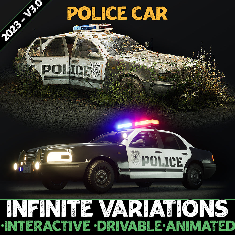 Vehicles - Police Car - Premium - Drivable and Interactable