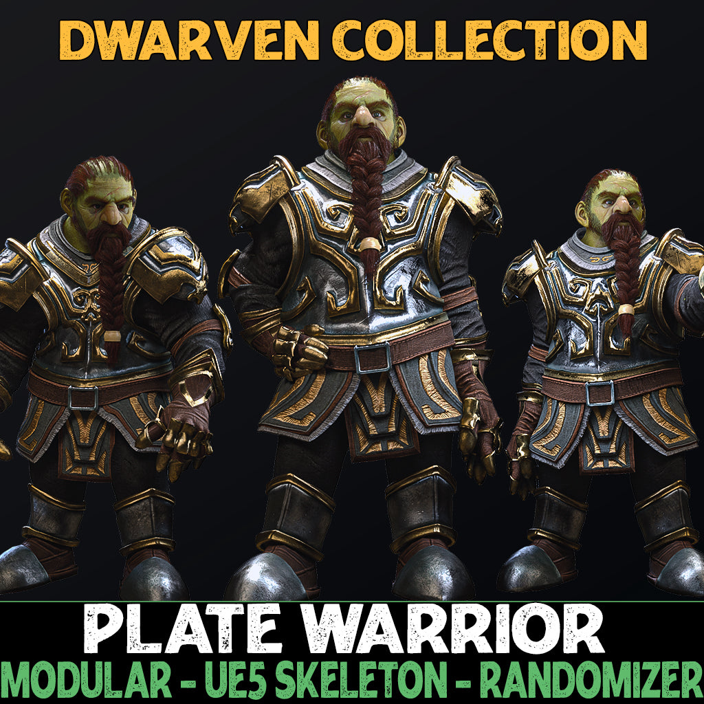 Plate Warrior - Male Dwarfs - Fantasy Dwarf Collection